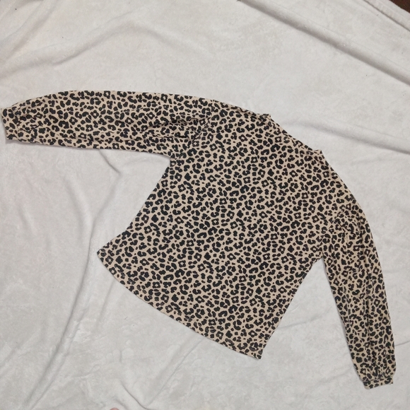 5 for $10 Zara Girls Tan & Black Leopard Print L/S Top size 13-14 - Picture 4 of 8